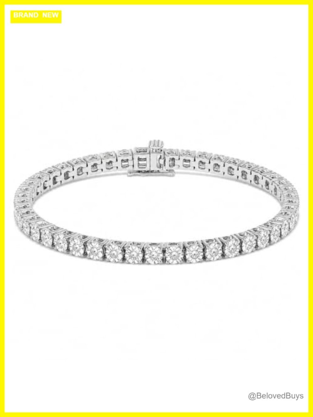 1.0 Cttw Diamond Tennis Bracelet in Sterling Silver Miracle Set 7 Inch